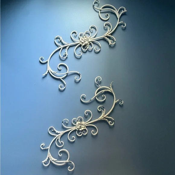 Elegant White Wall Scroll Decor 35” x 15” Cottagecore French Country Farmhouse - Picture 8 of 8